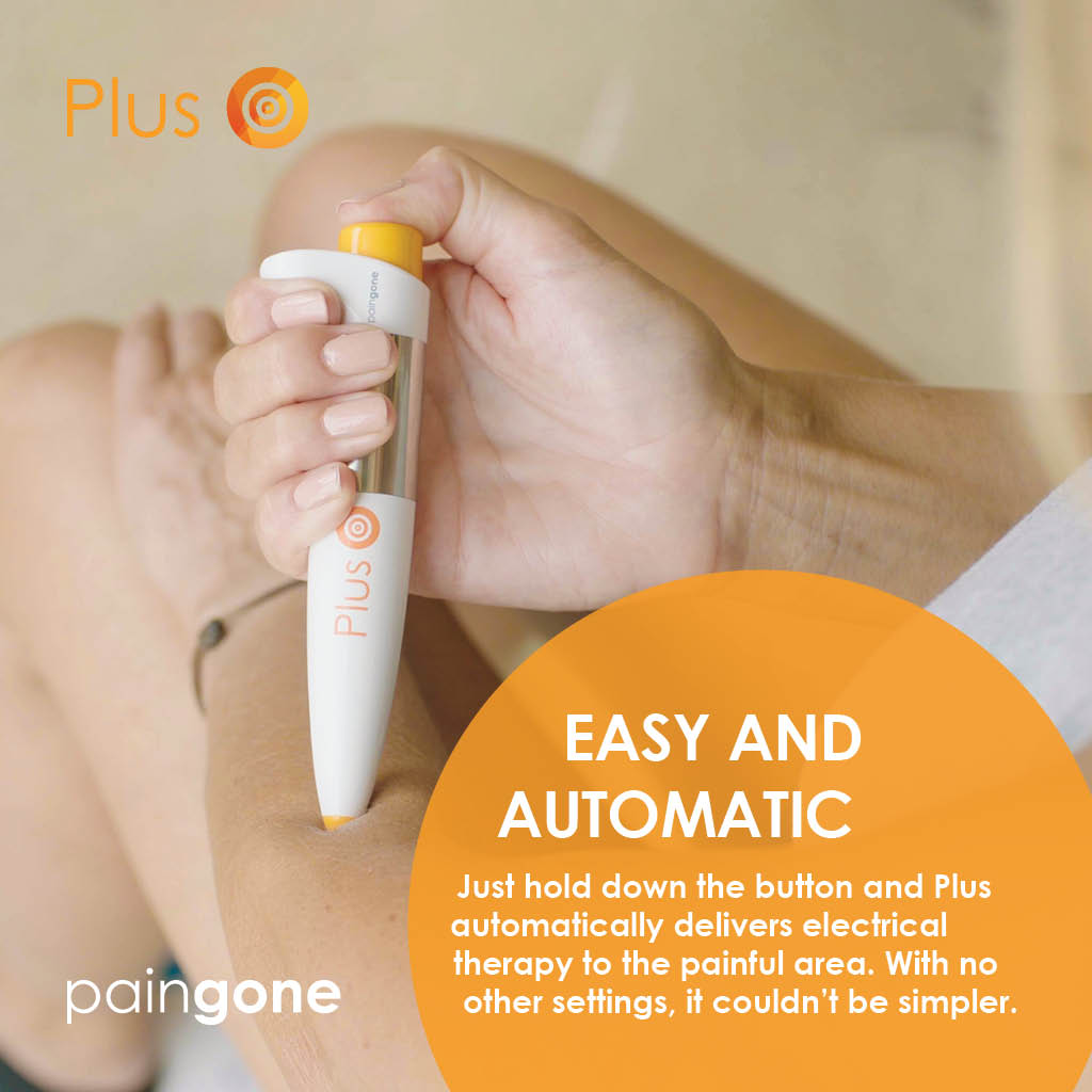 paingone plus is easy and automatic, just press & hold on the effected area